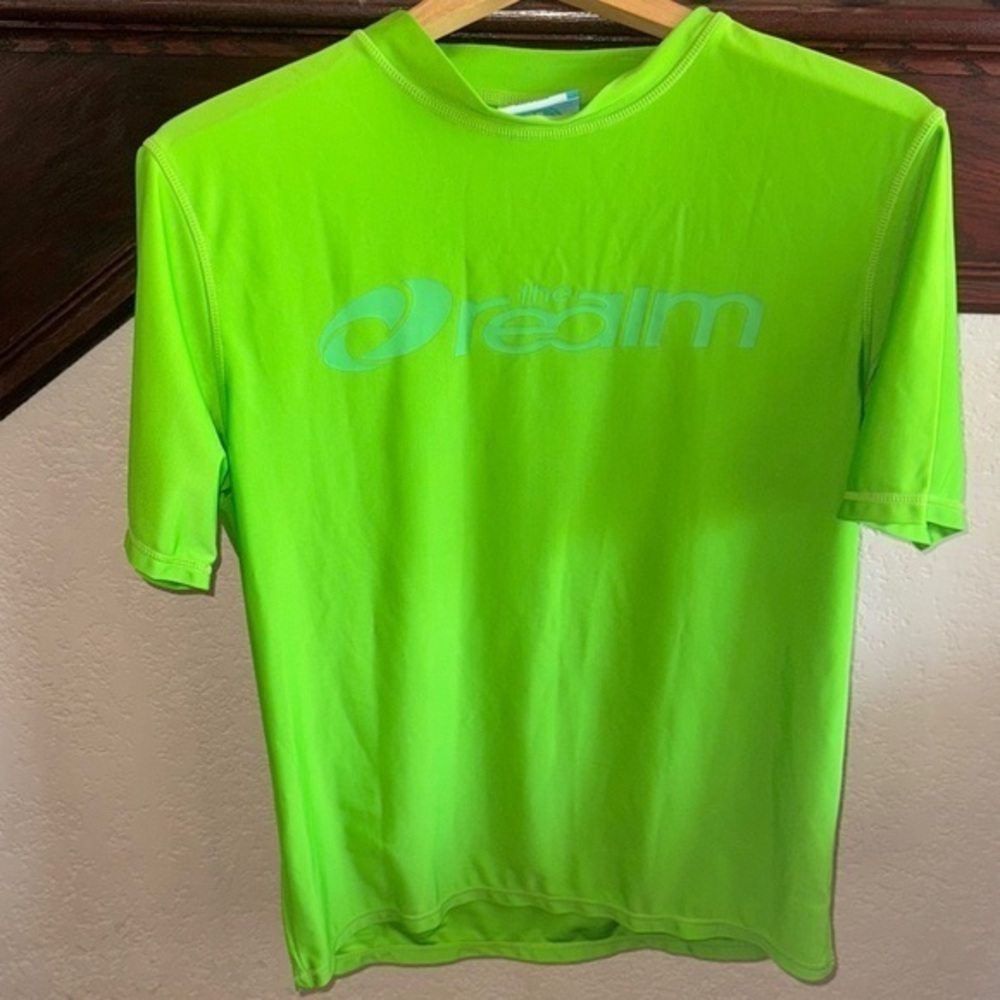 The Realm Australian Brand Men's Size Large Lime Green Swim Shirt Rash Guard